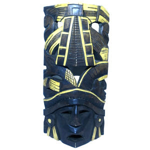 Aztec Mayan Mexican Native Indian Mask Handmade Carved Wood Maya Wall Art 👑